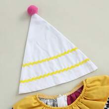0-5 Years Kids Toddler Baby Boy Girl Clown Costume Halloween Outfits Contrast Color Long Sleeve Jumpsuit And Hat 2Pcs Clothes Set Funny Clown Dress Up Cosplay Costume - 黑色 - 查看 4