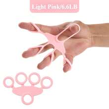 Tensor de dedos de silicona, entrenamiento de fuerza de dedos con tensor de dedos humanizado, anillo de tracción de cinco dedos, juguete antiestrés para adultos - Multicolor - Ver 9