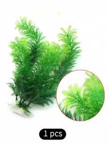 30厘米逼真水族箱装饰：绿色天鹅绒树状人造植物，适用于鱼缸 - 綠色 - 查看 8