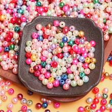 100Pcs 8mm 200Pcs 6mm Acrylic Colored Imitation Pearl Round Loose Beads DIY Bracelet Necklace Accessories Handmade Beaded Material - Nhiều màu - Xem 10