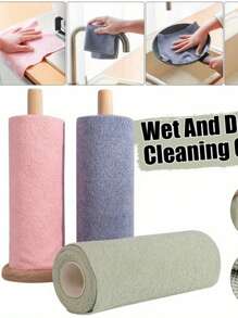 1 rollo de paños de limpieza reutilizables, paño de cocina para el hogar, rollos de toallas de microfibra, trapos de cocina, reemplazo de toallas de papel para lavar, suministros de limpieza, herramienta de limpieza