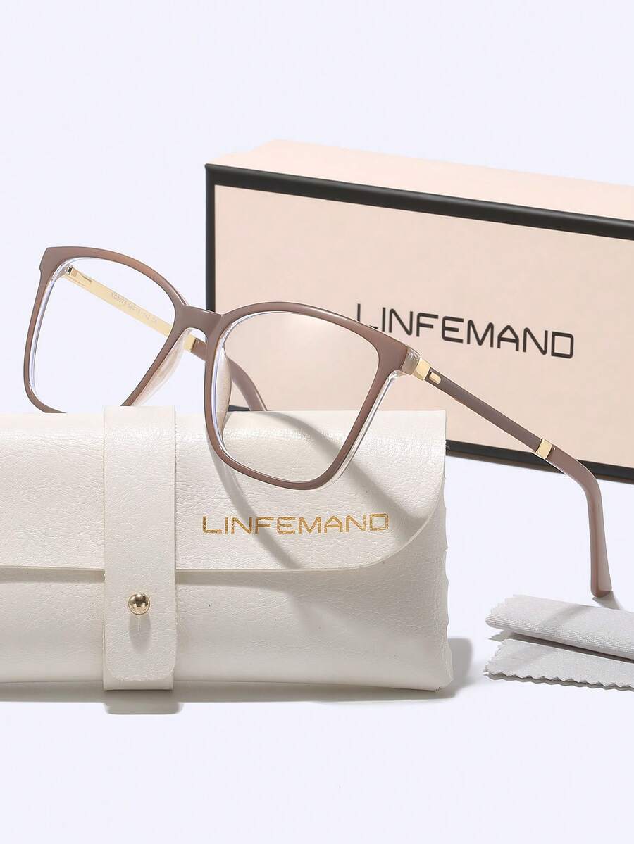 LINFEMAND Classic Ultra-Light Square Decorative Fashion Non-Prescription Glasses, Gentle And Elegant Style, Versatile Accessory Eyewear, Holiday Gift