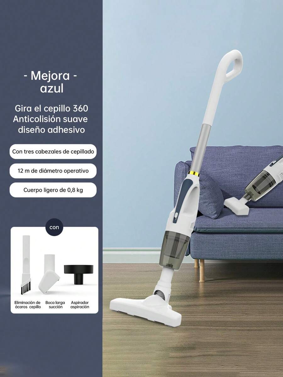 Aspiradora Inalámbrica  120W, 30 Minutos de autonomía Aspirador de Varilla con diseño antienredos, autoportante,  para Pelo de Mascotas, moqueta y Suelo de Madera Dura - Azul - Ver 1