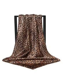 1 chiếc khăn vuông thời trang nữ 90cm, khăn bandana in họa tiết, xuân/hè, khăn trùm đầu xích da báo đi biển, đi nghỉ cho trang phục - cà phê - Xem 6