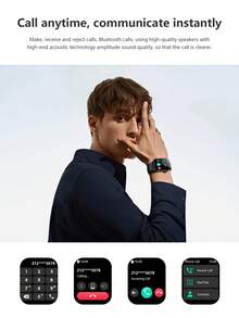 BLACKVIEW Smart Watch R30 Max Global Version 1.91 Inch  Screen 450mAh Battery 280*320 Resolution 1ATM Waterproof Bluetooth Calling Support Over 100+ Sports Mode Al Voice Assistant Support Multiple Languages Multi-Health Functions Compatible With IOS/Android - Black - View 3