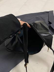 Túi Tote Lớn Thời Trang Cho Nữ, Túi Đeo Vai Thiết Kế Mới, Chất Lượng Cao - màu đen - Xem 8