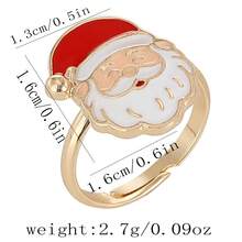 1pc Funny Cartoon Christmas Reindeer & Snowflake Santa Adjustable Ring, Suitable For Gift, Holiday Celebration, Daily Wear, Great For Friends - Multicolor - View 12