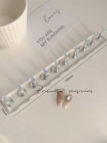 Soporte para práctica de arte de uñas con punta larga de acrílico y cristales, decoración de uñas vintage de flores de resina y cristal, uso en casa y salón, adecuado para madres, hermanas, esposas, amantes, bodas