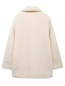 Seelio Autumn/Winter New Women's Fashion European Style Commuter Minimalist Versatile Lapel Long Sleeve Coat Jacket - White - View 7