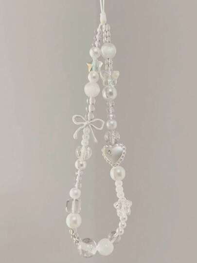 1pc Acrylic Bow Phone Chain With CCD Camera Charm, Keychain, Phone Case Accessory, Phone Lanyard Gifts For Mother, Family, Friends, Birthday, Holiday Phone Charm