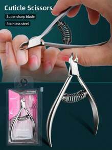 Cuticle Care Tools, Ukrainian Russian Stainless Steel Callus Remover Cuticle Nipper, Professional Hangnail Cutter, Nail Cuticle Trimmer, Nail Tool, Stainless Steel Cuticle Nipper With Sharp Blade, Manicure Tool, Double Spring, For Nail Care, Pedicure, Nail Tool (Silver)