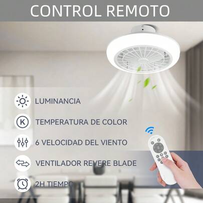 CANMEIJIA Ventilateur de plafond à LED 72W avec télécommande, vitesse du vent et luminosité réglables, convient pour la maison/le salon/la chambre/la pièce/la cuisine/la salle à manger/le bureau/le salon/le magasin/le café/l'appartement