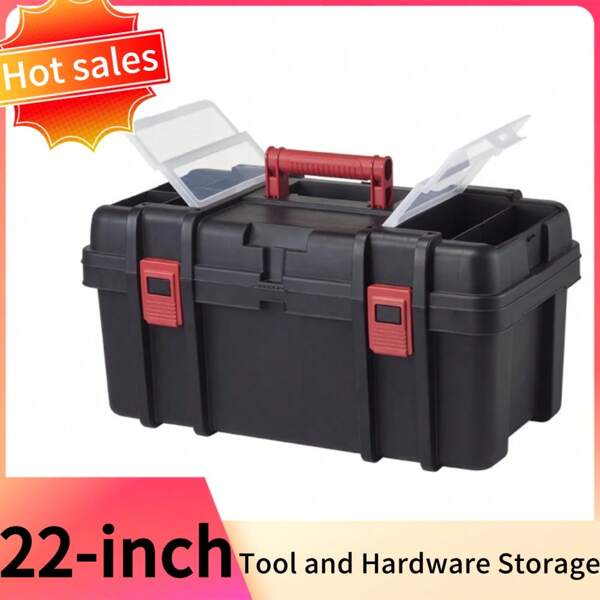22-Inch Toolbox, Plastic Tool And Hardware Storage