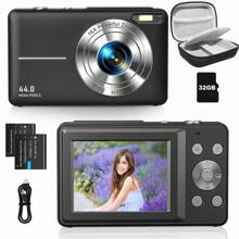 CAMKORY CAMKORY Digital Camera+Camera Case Set,44MP FHD 1080P Point And Shoot Camera With 32GB Card,2 Rechargeable Batteries,Camera Carry Bag,Compact Small Camera With 16X Zoom Anti Shake,Gift For Boys Girls Beginners