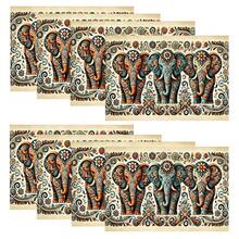 1/4/6 piezas Manteles individuales lavables de lino con estampados, salvamanteles protectores para mesa de interior y exterior, adecuados para vacaciones, fiestas, cocina