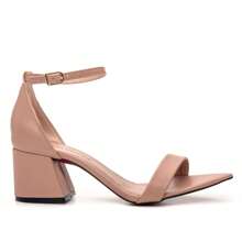 Sandalia Salto Baixo Marrom Bico folha Casual Lançamento Conforto Estilo Exclusividade Vitória Lugo