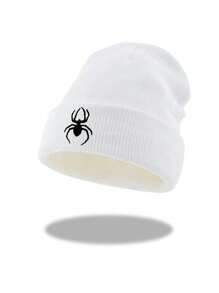 1pc/2pcs Casual Gothic Men's Scar Embroidered Knitted Brimless Face Enhancing Small Knitted Hat, Women's Fashionable Street Skiing Hat, Warm And Versatile Cold Hat, Loose Hat