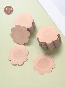 100pcs Disposable Nipple Covers, Seamless Breathable Self-Adhesivelnvisible Bra, Women's Lingerie & Underwear Accessories,Low Cut Evening Dresses, Bras, Underwear Accessories, Nipple Covers To Prevent Exposure, Wedding Photography Supplies, Wedding Clothing Accessories - Apricot - View 4