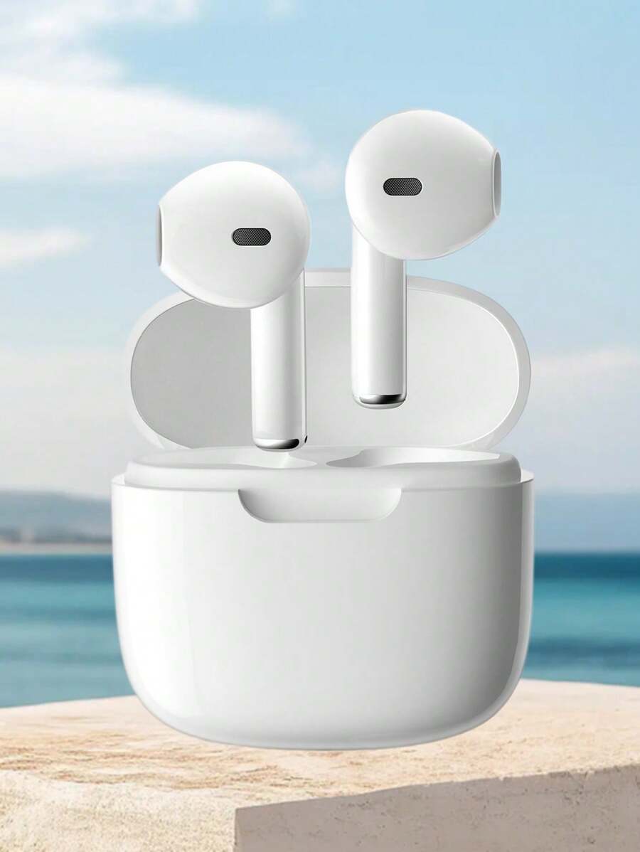 TWS Bluetooth Kopfhörer, kabellose Ohrhörer mit Mikrofon, halbohrpassender Komfort, klare Anrufe, 20 Stunden Akkulaufzeit, leichtes Stieldesign, tragbare Ladestation - ideal für Pendler, Studenten, Studium, Reisen - kompatibel mit iOS & Android Geräten