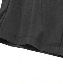 YINGHU Plus Size Men's Casual Cargo Pants, Solid Color Flap Pocket Side Cargo Pants, Suitable For Outdoor, Hiking, Fishing, Dating, Spring And Autumn - Black - View 3