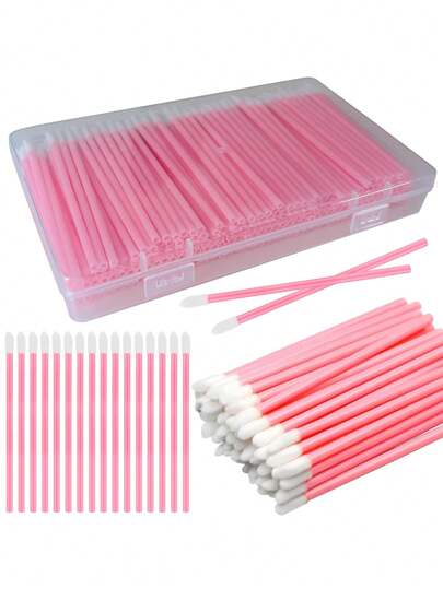 250 piezas - Barra de lápiz labial desechable en una caja - Aplicador de pie para lápiz labial, brillo y corrector, herramientas de maquillaje con mango negro