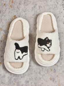 Men's Cartoon Cat Slippers, Fashion Casual Flat Sandals, Non-Slip Wear-Resistant Breathable Indoor Shoes, Spring/Summer