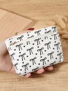 粉色蝴蝶结爱心图案时尚小巧轻便时尚适合周年纪念日适合生日礼物适合白领人士适合男士适合女士钱包迷你钱包零钱包钱包 - 粉色 - 查看 16