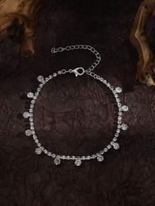 1 件时尚简约水滴砖装饰脚链首饰，适合日常、海滩、度假穿着 - 流蘇 - 查看 7