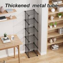1pc Cubic Storage Organizer, Cubic Cabinet Organizer And Storage, Metal Wire Rack, Modular Stackable Shelves, For Home, Office, Kids Room, Black Cubic Storage Box - Multicolor - View 7