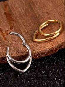 1pc 316L Stainless Steel Nose Ring Non-Allergenic Nose Septum Hoop, Everyday Wear For Women