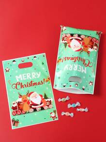 50 pièces Sac cadeau de Noël, sac en plastique Père Noël et renne, décoration de Noël joyeux, fournitures de fête de Noël, petits sacs cadeaux de Noël, sacs d'emballage pour petits articles, fournitures d'emballage de cadeaux pour rassemblement familial, fournitures d'emballage de cuisine, décoration extérieure de Noël, décoration du Nouvel An 2026, sac de décoration de cadeaux de Noël, faveurs de fête