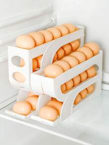 1 Peça Suporte para Ovos de Geladeira, Caixa de Armazenamento de Ovos de 3/4 Camadas, Suporte para Ovos de Geladeira, Caixa de Armazenamento de Ovos, Caixa de Ovos na Porta Lateral da Geladeira, Estrutura de Armazenamento de Ovos Rolante, Caixa de Ovos Anti-Queda, Organizador de Grande Capacidade, Suporte para Ovos Mantenedor de Frescor, Dispensador de Ovos Rolante Automático Economizador de Espaço, Suporte para Ovos Rolante Automático, Caixa de Armazenamento de Cozinha, Recipiente Mantenedor de Frescor