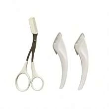 1 pieza, Cortapelos de cejas/Recortadora de cejas en forma de media luna, cuchilla segura, rasuradora de cejas para principiantes, set exclusivo para hombre/mujer