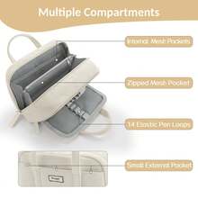 Sooez Large Pencil Case Pouch, Extra Big Pencil Bag Wh 5 Compartments, Pen Bag Wide Opening, Soft Corduroy Pencil Pouch Organizer Wh Zipper, Cute Aesthetic School Supplies For Teen Girls-Beige - Beige