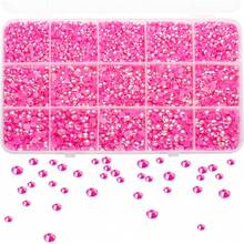 8900pcs/Box Nail Art Rhinestones, 15 Colors 3mm Flat Round Resin Rhinestones, Shiny DIY Nail Decoration Accessories Nails - Multicolor - View 9