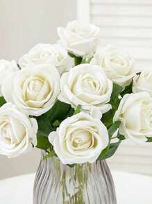 1/5/10pcs 20.07in Romantic Artificial Roses Flowers Flannelette Roses Fake Plants, Flower Bouquet, For Home Decor, Wedding Decorations, Fall Decor, Autumn Decor, Room Decor, Kitchen Accessories, Dining Room, Bedroom Decor, Bathroom Accessaries, Party Decorations, Halloween Decor, Christmas Decoration, New Year Decoration, Bride Holding Flower, Campus Decorations, Garden Accessories Outdoor