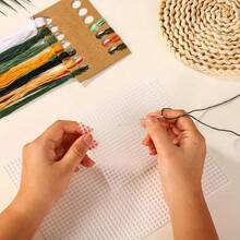 7 件塑料帆布、塑料网、刺绣网、针织钩针物品、DIY 手工艺品、杯垫钩针、创意设计裁剪网布 - 白色 - 查看 4