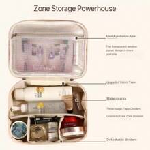 1pc.Travel Toiletry Bag - Space-Saving And Easy To Access, PU Material, Large Capacity Cosmetic Storage Box, Suitable For Travel, Multi-Functional Storage Bag, Perfect For Outdoor Use