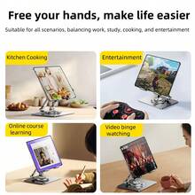 360° Rotatable Tablet Stand Adjustable Foldable Desktop Stand Holder Compatible With 4.7-12 Inch Ipad Pro/Air/Min Tablet