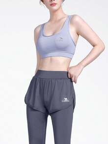 CAMEL CROWN Conjunto de yoga para mujer con protección solar, ropa de moda para fitness, transpirable, de ocio y entrenamiento, traje de 5 piezas - Azul cielo azul náutico - Ver 4