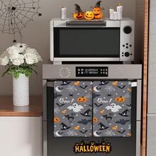 2/4 Pcs Set, Dish Towels, Pumpkin Face Print Microfiber Modern Absorbent Cloth, Halloween, Cooking And Baking Tea Towels, Printed Dish Cloths, Cleaning Towels, Hand Towels, Super Soft And Highly Absorbent, Gift For Neighbors, Moms, Friends, Birthday, Halloween, Housewarming, Kitchen Decor, Household Essentials