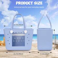 Beach Bag, Waterproof Beach Tote, Rubber XL Tote Bag, Washable And Durable Open Handbag For Boat Pool Sports - 黃色 - 查看 6