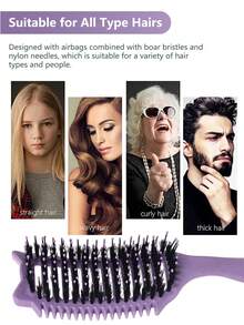 Escova Definidora de Cachos Pro Curl 2026 | Design FlexBristle™ Sem Puxar para Cabelos Cacheados/Crespos/Ondulados, Modelador Anti-Frizz e Desembaraçador de Salão - Ferramenta de Separação de Cachos Resistente ao Calor para Mulheres/Homens