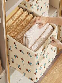 Blue Woven Fabric Storage Cube Box With Dual Handles, Suitable For Home Organization, Back To School, Moving, Collapsible Storage Cube - Multicolor - View 3