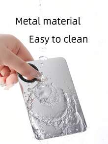 不锈钢化妆托盘，化妆品调色托盘，带刮刀工具，美甲眼影睫毛彩妆专业颜料混合工具，价格实惠，情人节礼物，廉价商品，旅行必备，房间装饰，情人节礼物，便宜货，房间，1美元商品，度假必备，女士礼物，卧室，情人节，99美分 - 銀色 - 查看 4