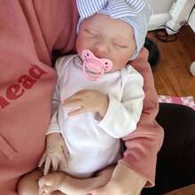 50 cm/20 Zoll weiches Reborn Baby Puppe schlafendes Mädchen Spielzeug mit 3D bemalter Haut und sichtbaren Adern, Stoffkörper Neugeborenes Baby Prinzessin Geschenk, bestes Geburtstags-/Weihnachtsgeschenk - Verschiedenfarbig - Übersicht 8