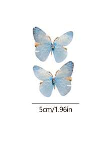 24/18/12/6pcs Women Gradient Color Double Layer Crystal Organza Butterfly Rhinestone Hair Clips, Cute Princess Hair Accessories, Claw Clips, Hair Claws, Clips For Hair, Hair Slide, Hair Barrettes