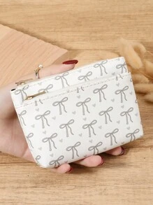 粉色蝴蝶结爱心图案时尚小巧轻便时尚适合周年纪念日适合生日礼物适合白领人士适合男士适合女士钱包迷你钱包零钱包钱包 - 粉色 - 查看 15