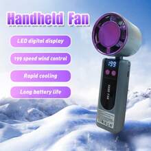 Rechargeable Digital Display Handheld Fan - 3000mAh/1800mAh 5-Speed Quiet And Powerful Portable Fan, Type-C Charging, Lightweight For Outdoor, Home, Travel - Ideal Cooling Gift, Rechargeable Portable Fan, Outdoor Cooling Device, Durable Plastic Body (Note: Not For Use By Infants And Young Children To Avoid Pinching Injuries)