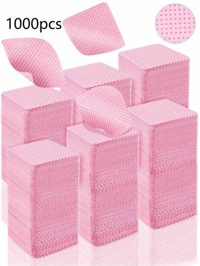 1000/400/200pcs Lint-Free Nail Cleaning Wipes, Nail Polish Remover Pads, Eyelash Extension Cleaning Wipes, Soft Non-Woven Acetone Remover Pads, For Nail Preparation And Gel Polish Removal